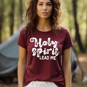 Bella Canvas Maroon Short Sleeve Tee, Christian Shirt, Holy Spirit Shirt